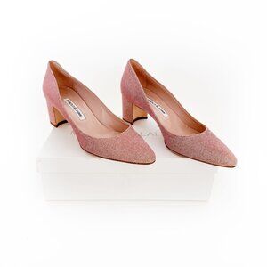 Elegant Pink Block Heel Pumps